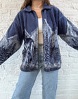 The Snow Mountain Wolf Fuzzy Zip Up (M)