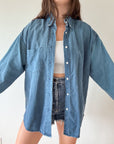 The Dark Wash Chambray Button Up (L)