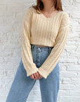 The Pale Yellow Cable Knit (1x)