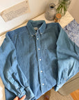 The Dark Wash Chambray Button Up (L)