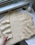 The Pale Yellow Cable Knit (1x)