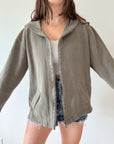The Olive Zip Up Hoodie (XL)