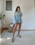 The Pale Blue Pattern Sweater (XL)