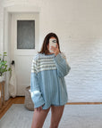 The Pale Blue Pattern Sweater (XL)