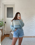 The Pale Blue Pattern Sweater (XL)