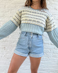 The Pale Blue Pattern Sweater (XL)