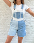 The Blue & White Patchwork Shortalls (S)