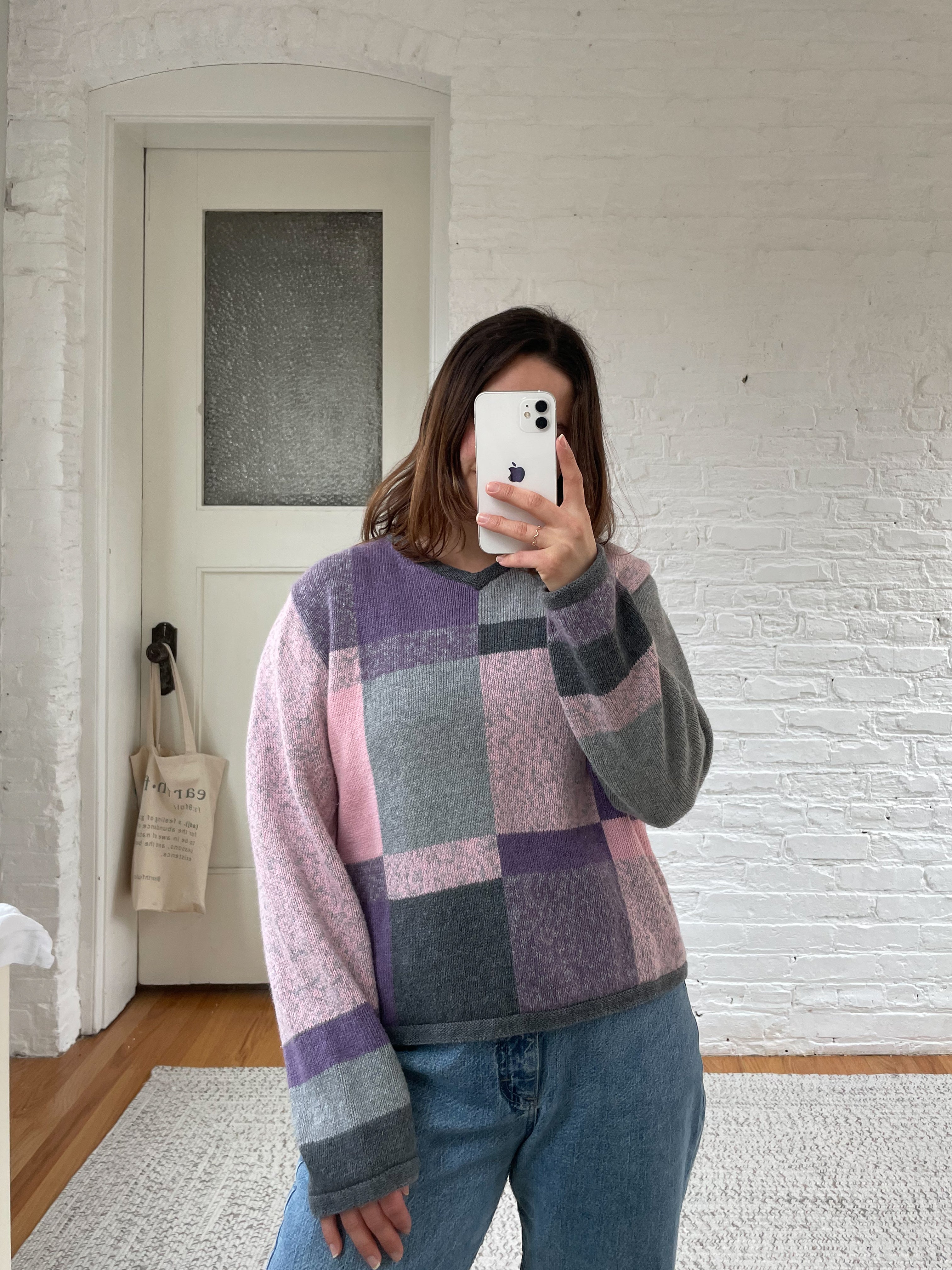 The Pink &amp; Purple Block Sweater (L)