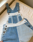 The Blue & White Patchwork Shortalls (S)