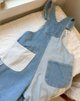 The Blue & White Patchwork Shortalls (S)