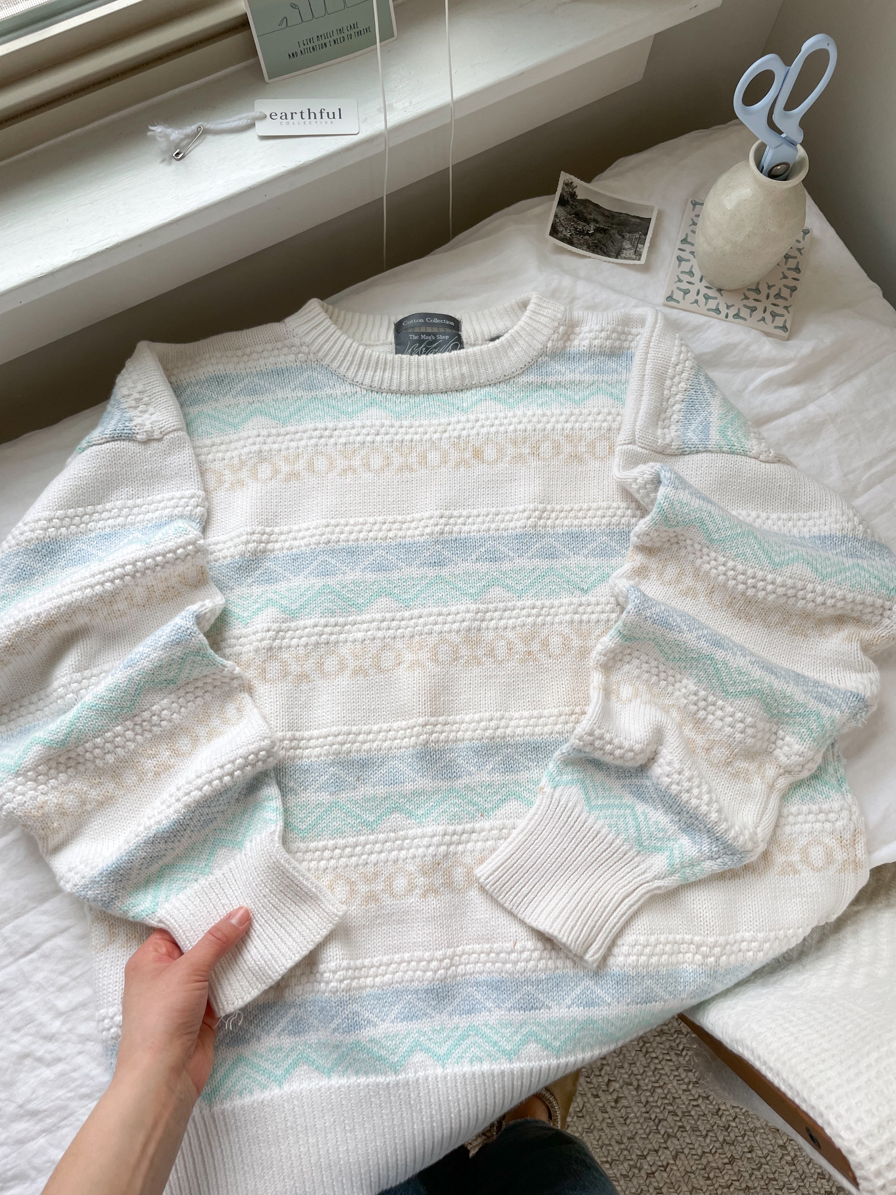 The Pastel Pattern Grandpa Sweater (L)