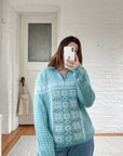 The Turquoise Fair Isle Quarter Zip (L)