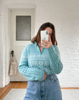 The Turquoise Fair Isle Quarter Zip (L)