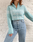 The Turquoise Fair Isle Quarter Zip (L)