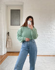 The Seafoam Eyelet Sweater (L)