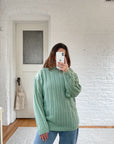 The Seafoam Eyelet Sweater (L)