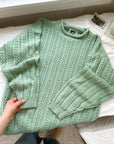 The Seafoam Eyelet Sweater (L)