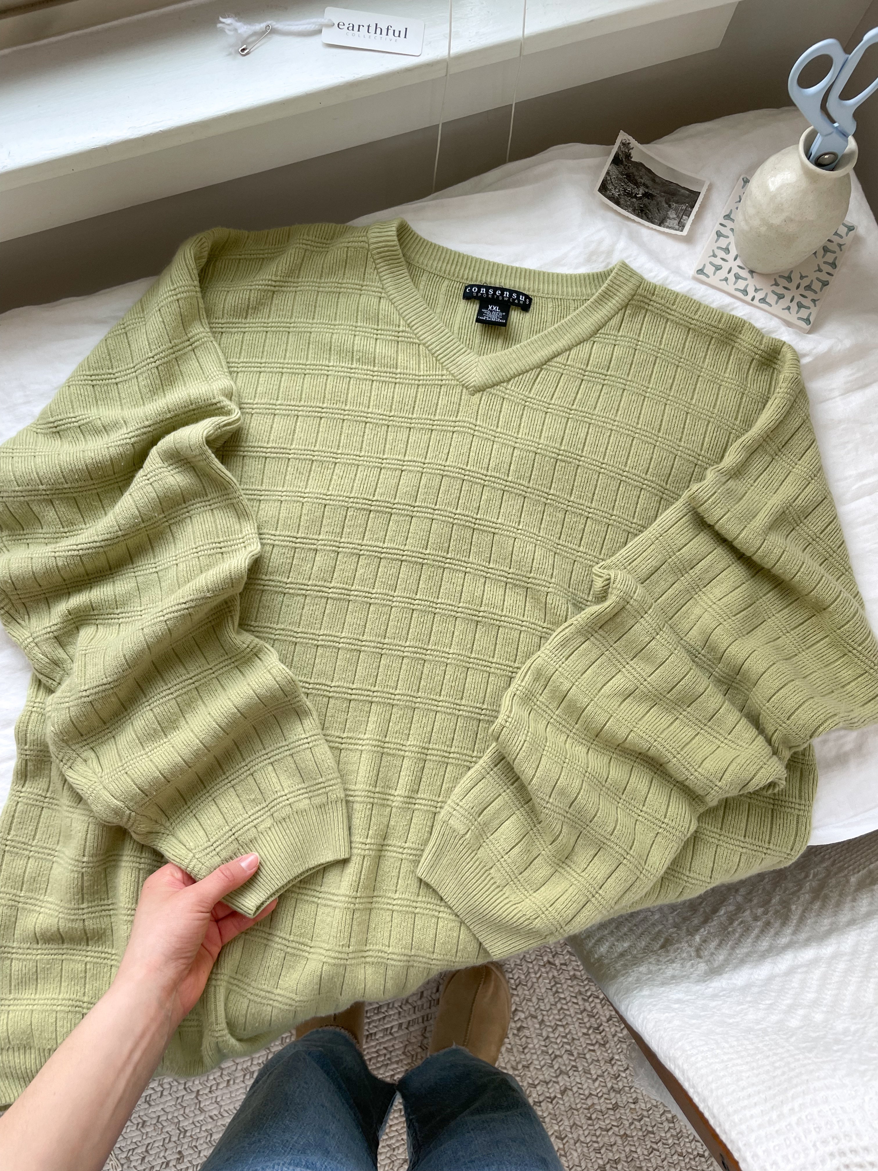 The Cozy Matcha Sweater (XXL)