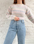 The Pastel Cropped Fair Isle Sweater (S)