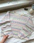 The Pastel Cropped Fair Isle Sweater (S)