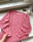 The Pink Cable Knit Sweater (M)