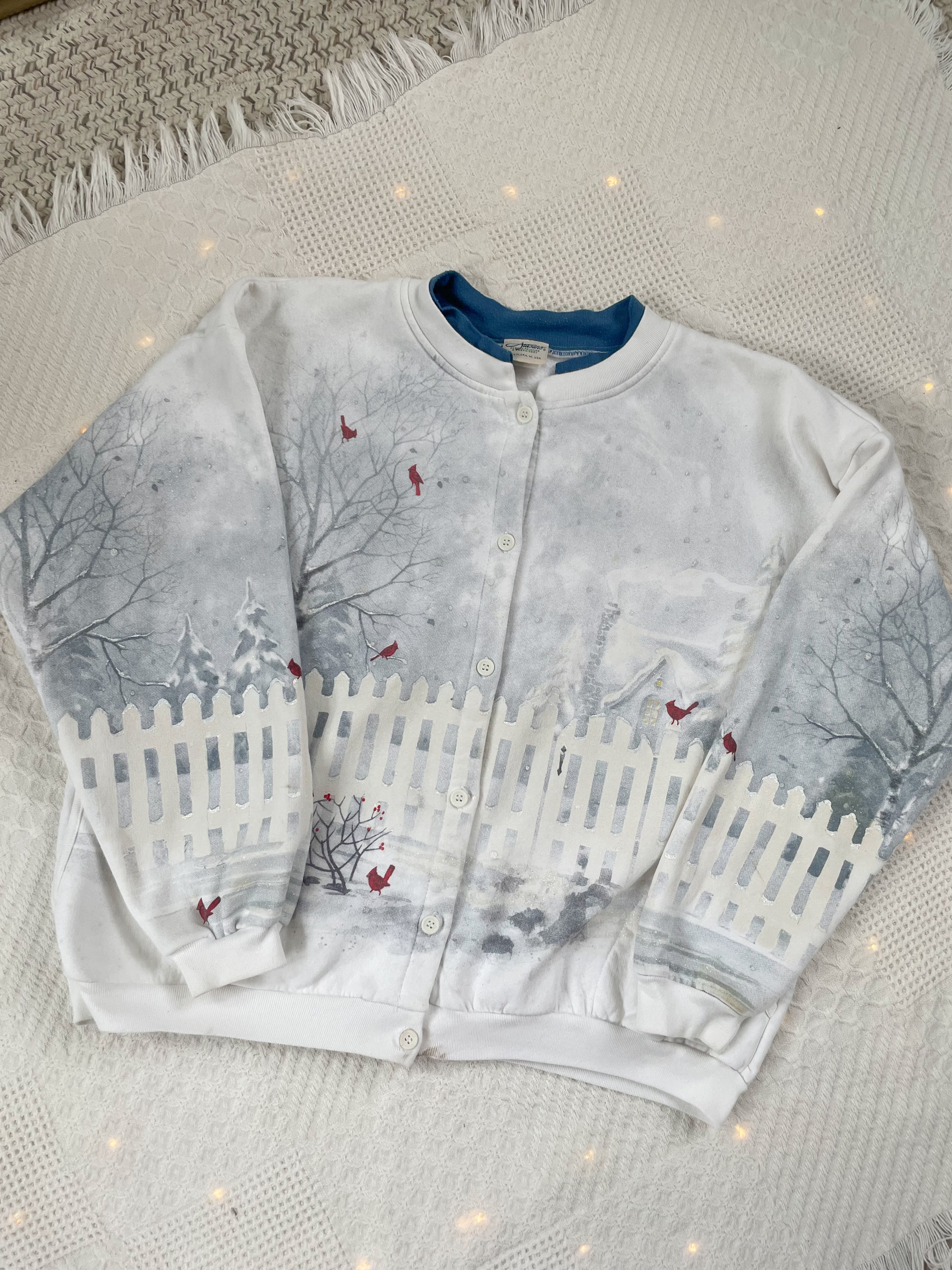 The Snowy Fence Cardi (XL)