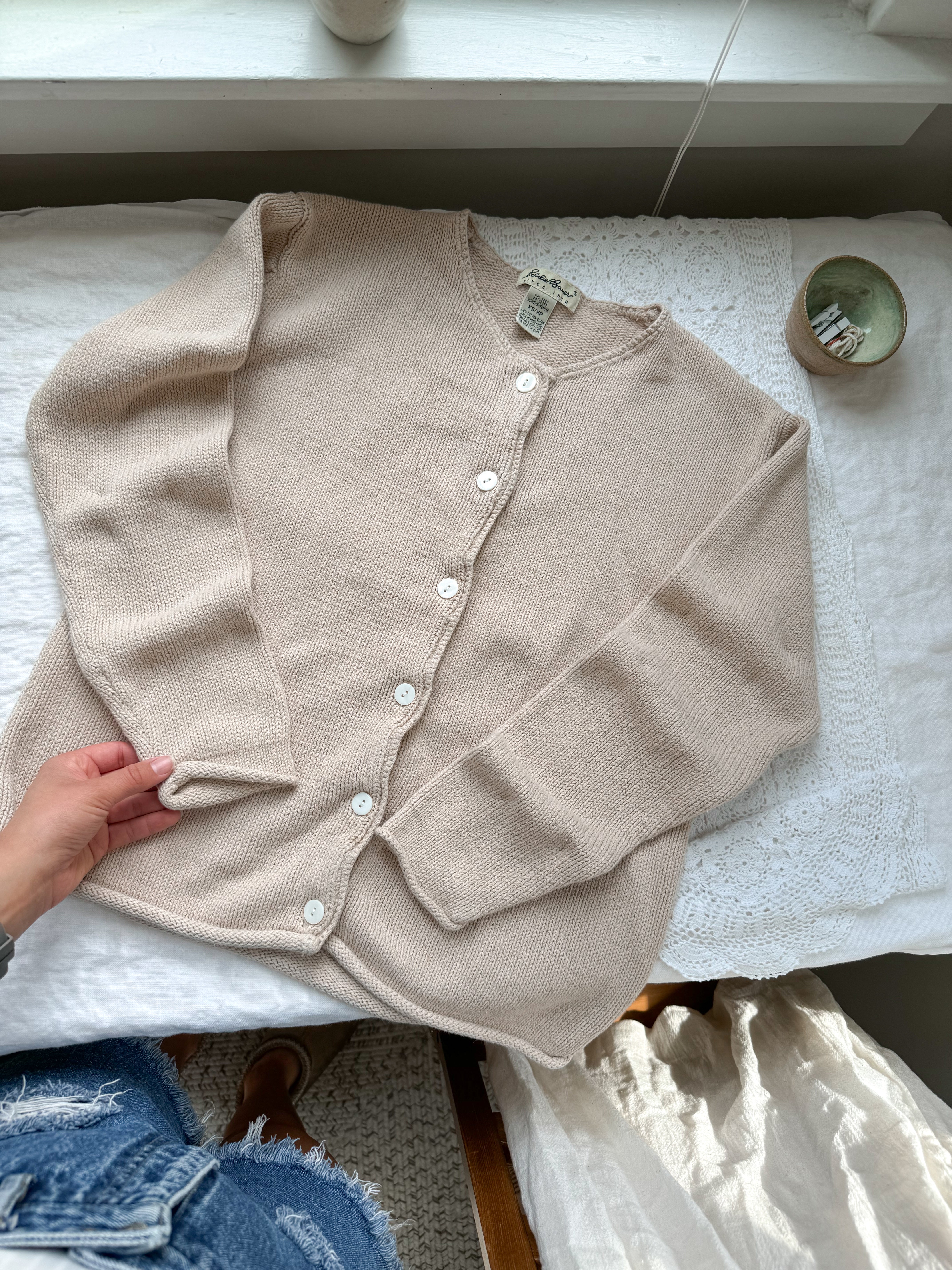 The Almond Button Cardigan (S)