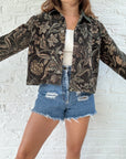 The Floral Cropped Tapestry Jacket (L)