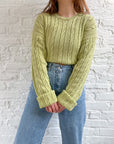 The Lime Cable Knit Sweater (L)