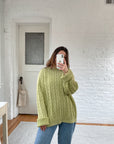 The Lime Cable Knit Sweater (L)