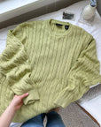 The Lime Cable Knit Sweater (L)