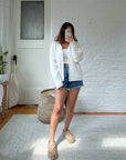 The White Ribbed Cardigan (XL)