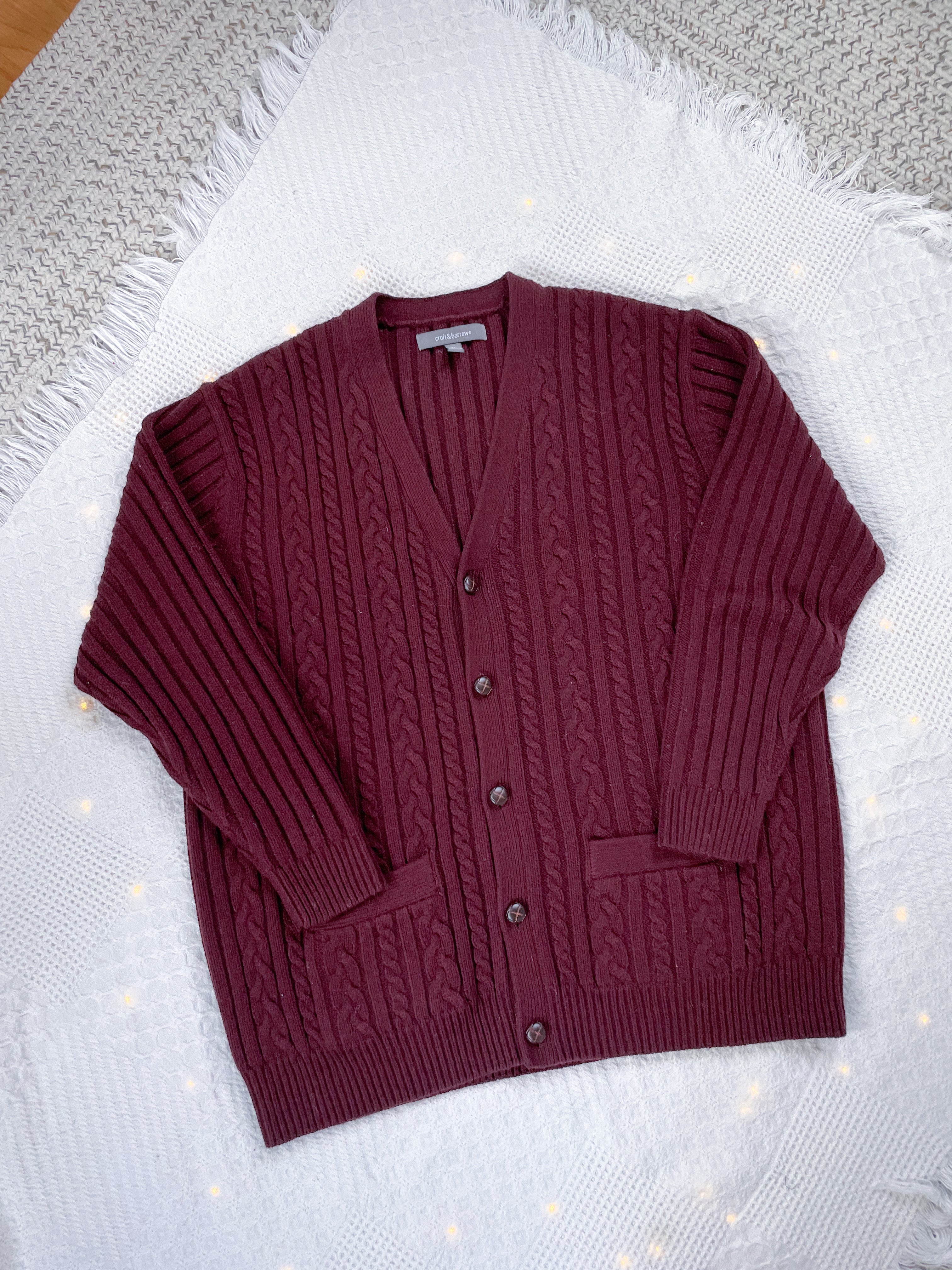 The Maroon Cable Knit Cardi (XL)