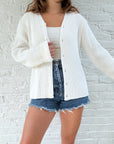 The White Ribbed Cardigan (XL)