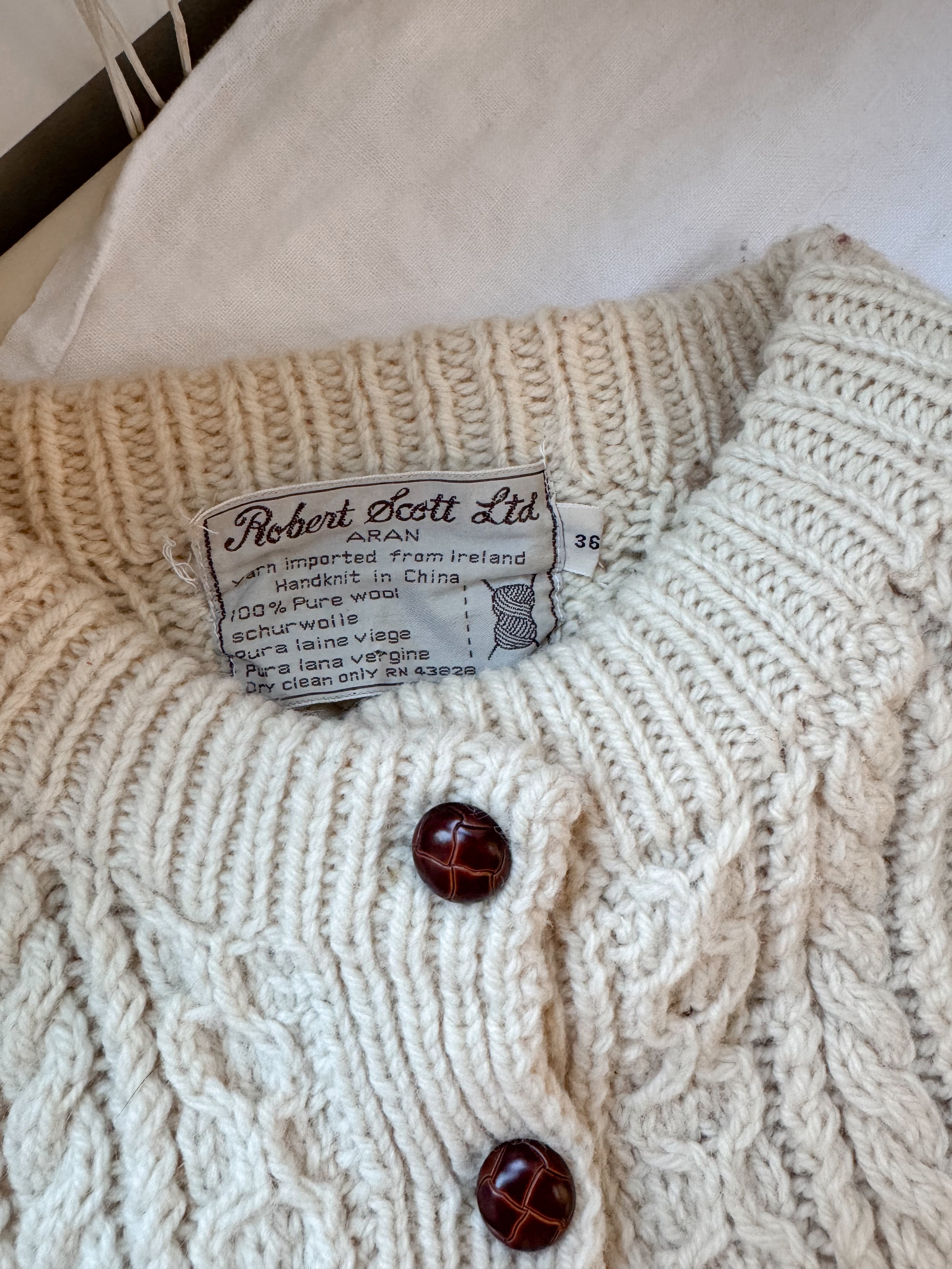 The Classic Cream Fisherman Cardigan (S)