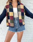 The Multicolor Square Zipper Cardigan (L)