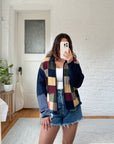 The Multicolor Square Zipper Cardigan (L)