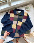 The Multicolor Square Zipper Cardigan (L)