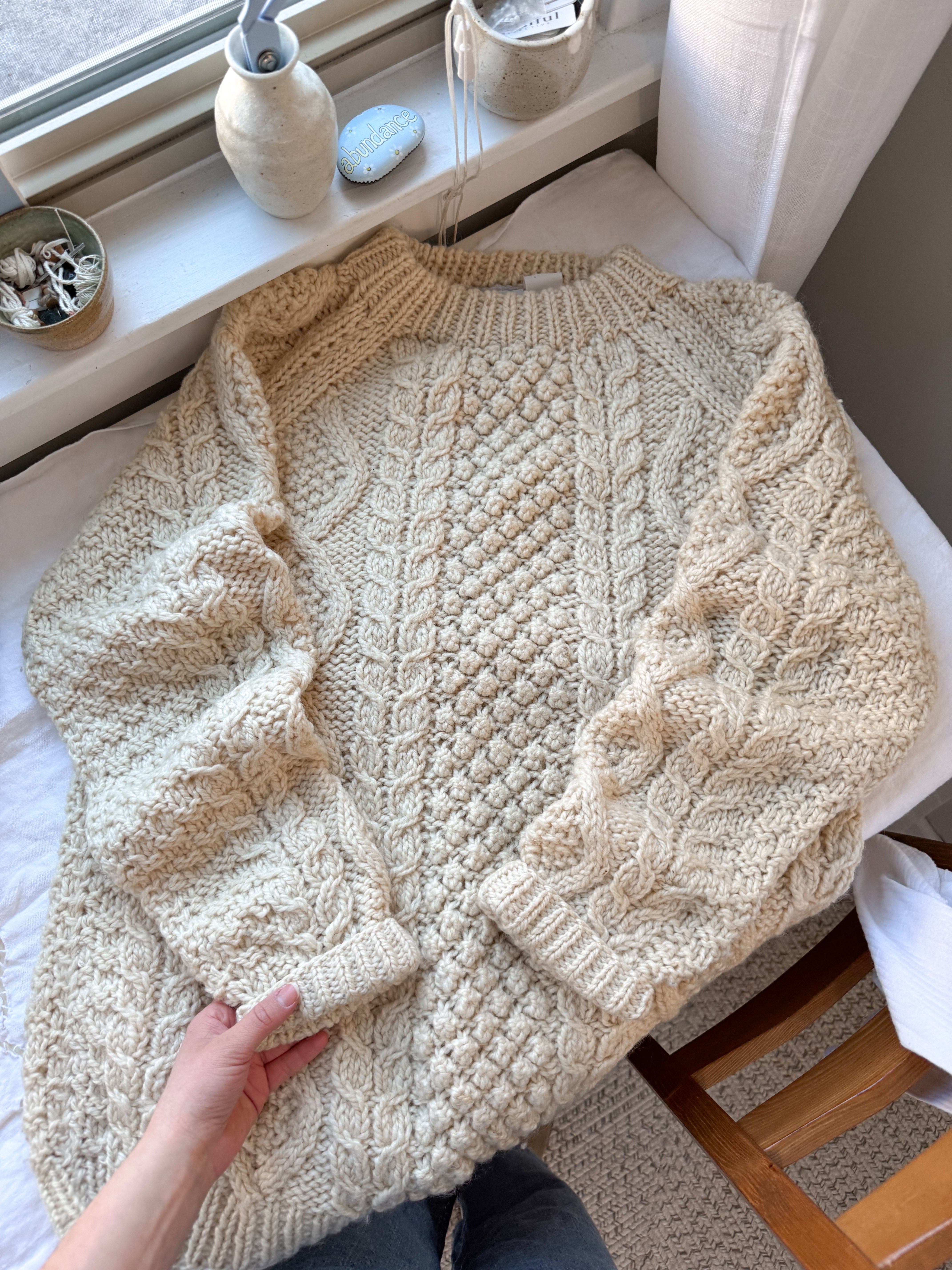 The French Knot Chunky Fisherman Sweater (XL)