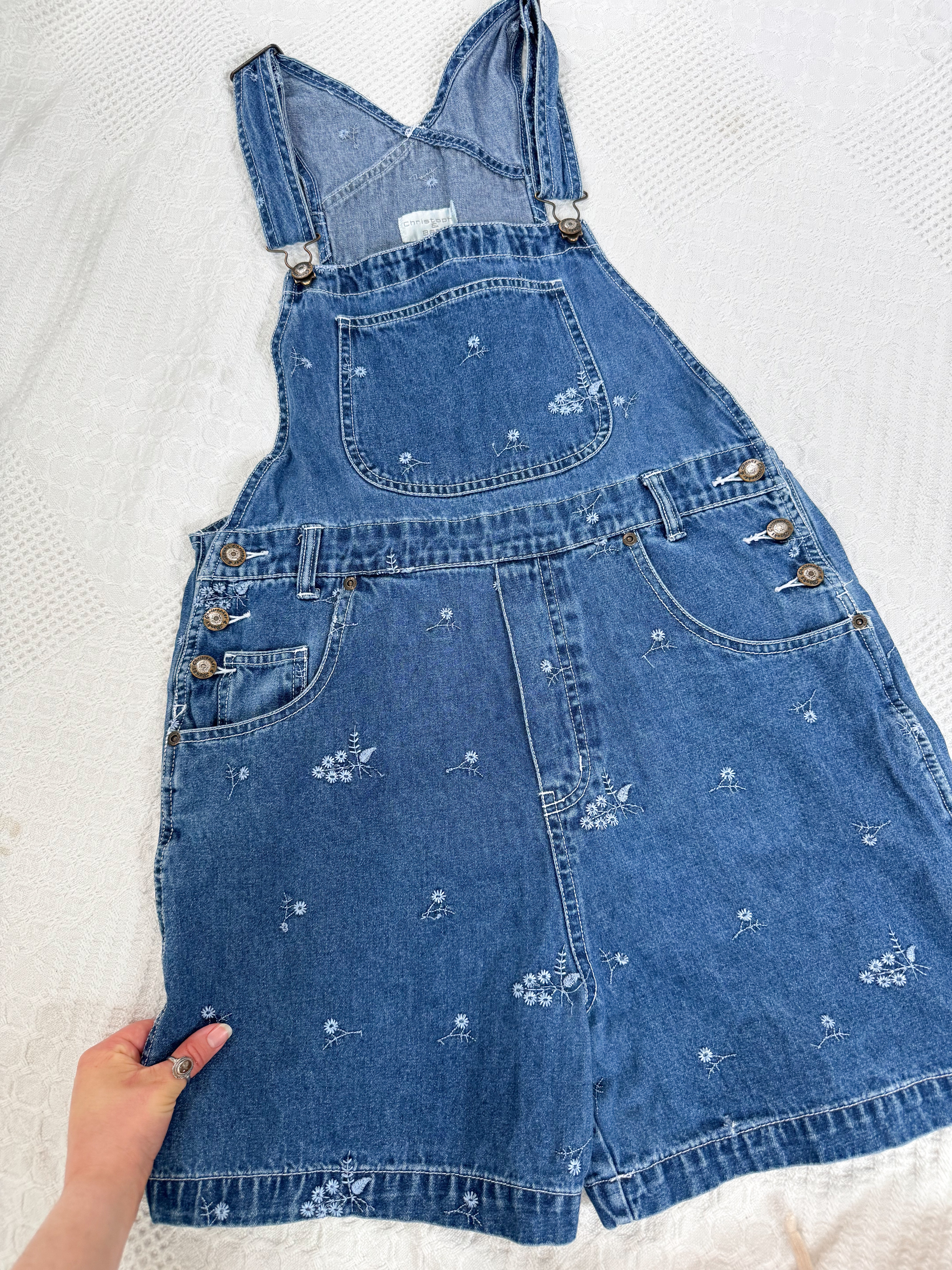 The Embroidered Floral Shortalls (M)