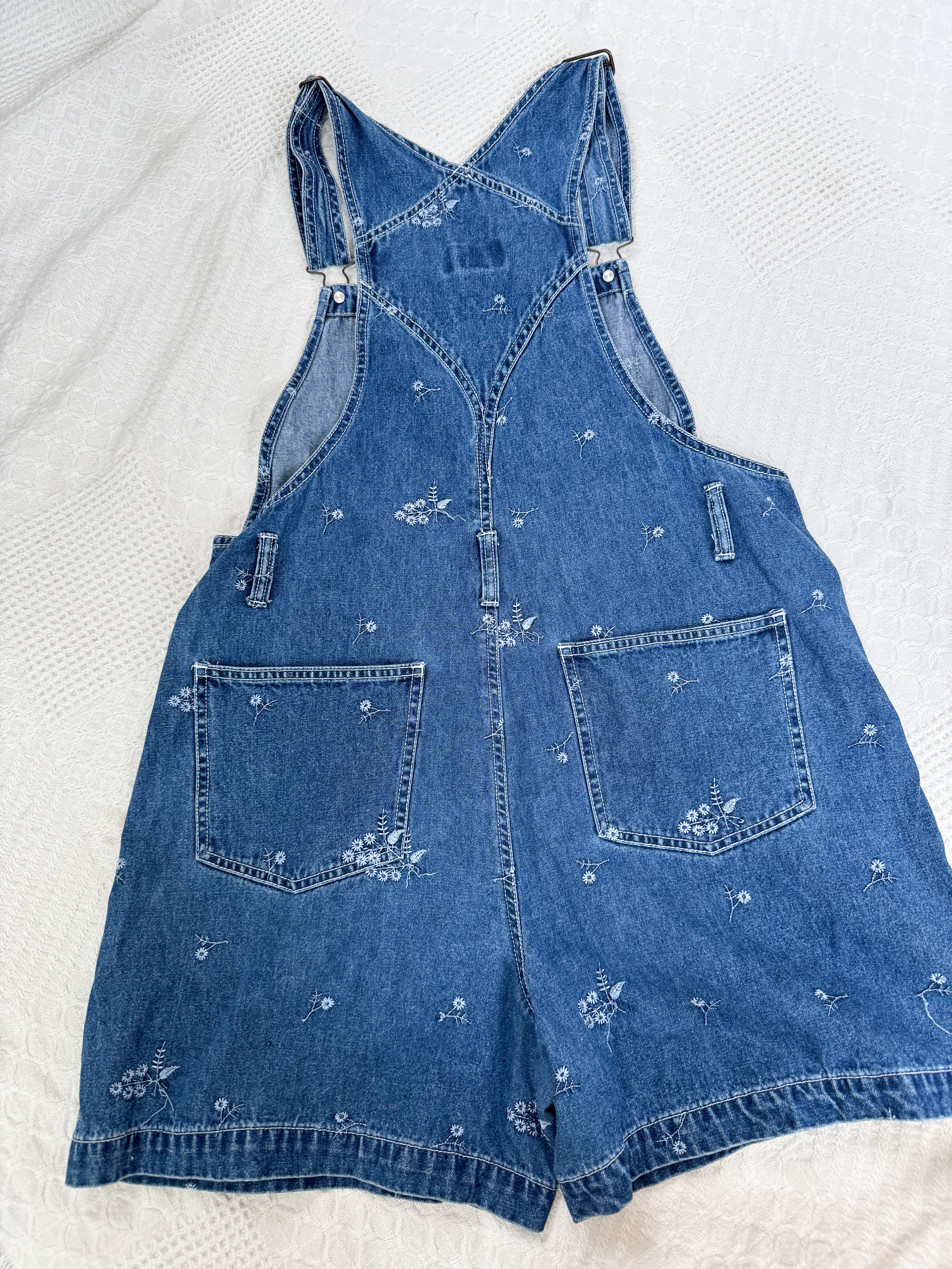 The Embroidered Floral Shortalls (M)