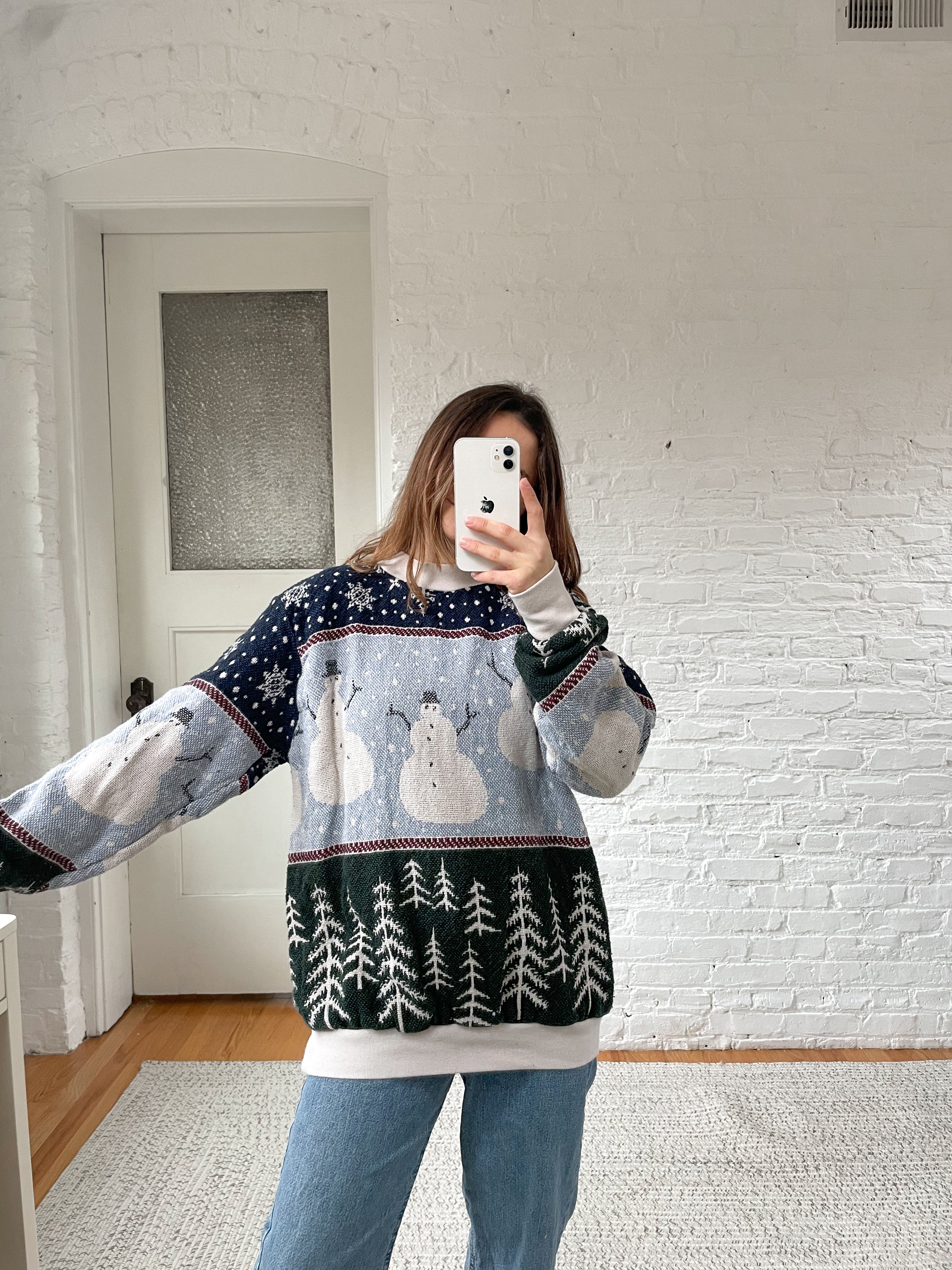 The Snowman Tapestry Crewneck (L)