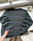 The Navy & Green Striped Sweater (M)