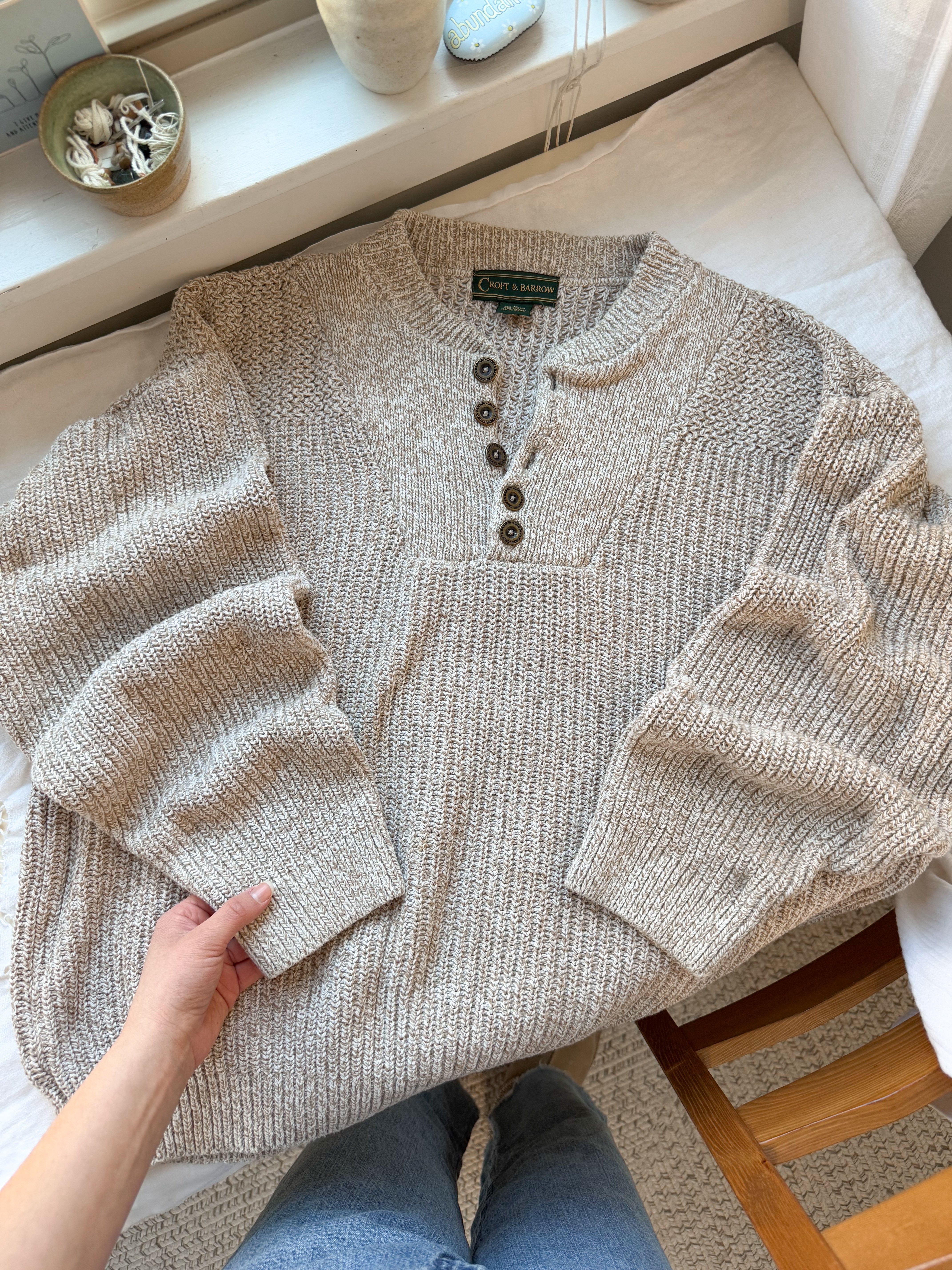 The Warm Tea Henley Sweater (XL)
