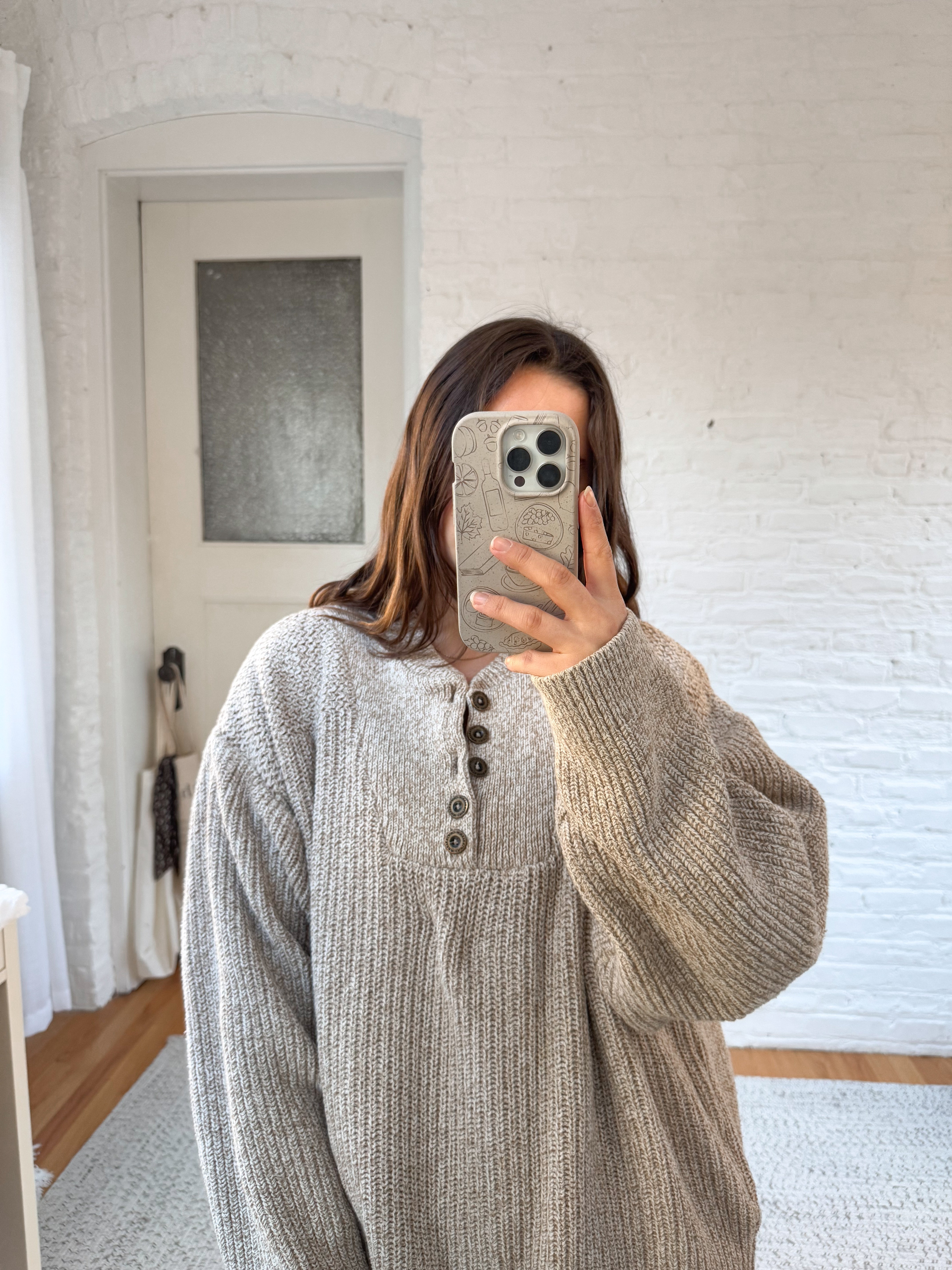 The Warm Tea Henley Sweater (XL)