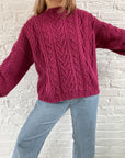 The Chunky Plum Cable Knit (L)