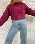 The Chunky Plum Cable Knit (L)