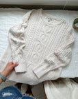 The Cream Cable Knit Sweater (M)