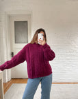 The Chunky Plum Cable Knit (L)