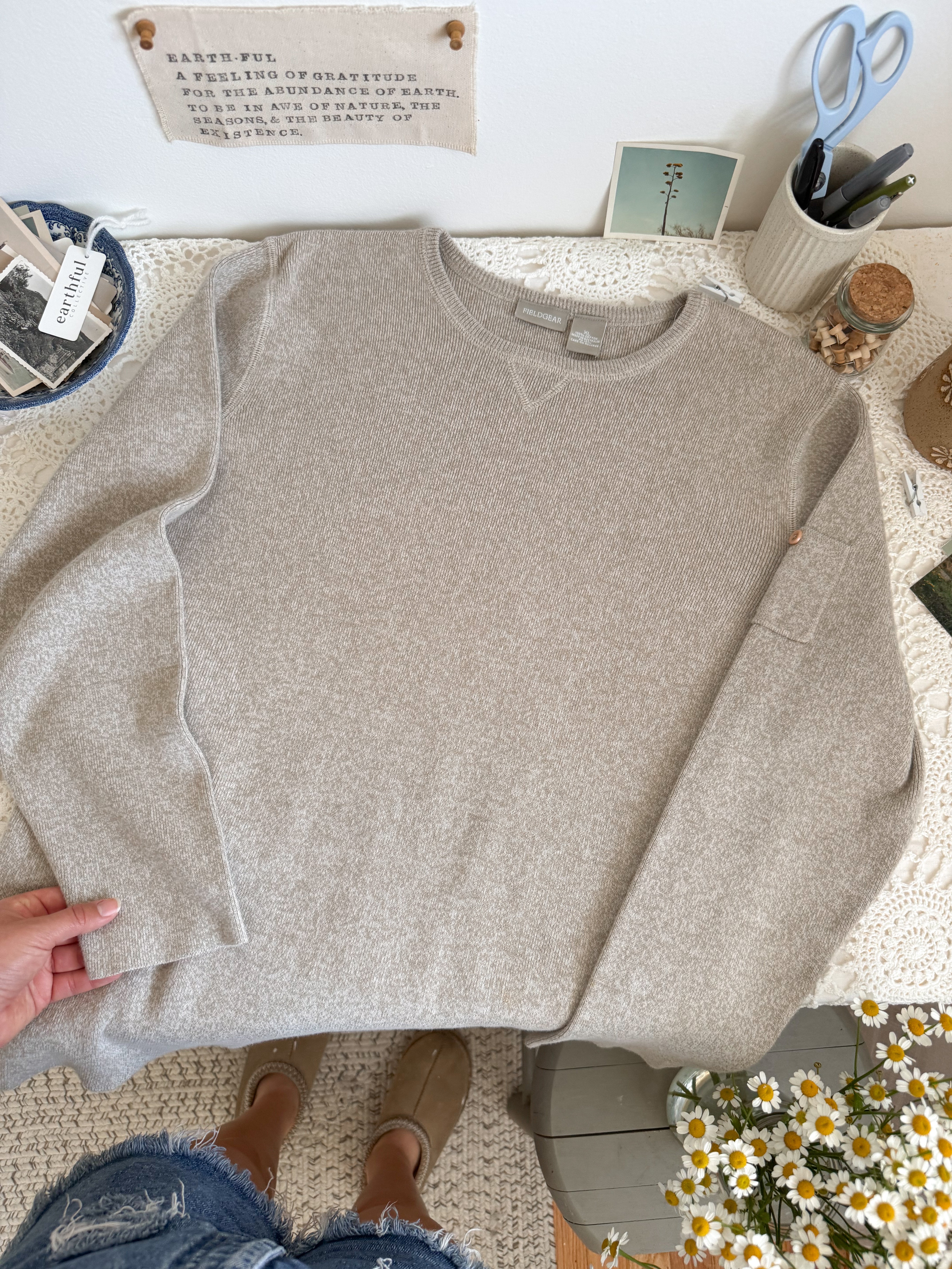 The Oat Ribbed Long Sleeve (XL)